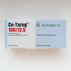 Ко-Тарег 160/12,5 мг таблетки №14 (валсартан + гідрохлортіазид, Novartis)
