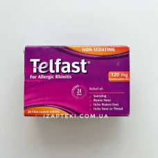 Telfast Телфаст 120 мг от аллергического ринита 20 табл