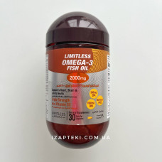 Лимитлесс ОМЕГА-3 Limitless Omega 3 Fish Oil 2000mg 30 капсул
