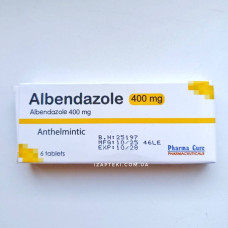 Упаковка Albendazol 400 мг 6 таблеток египетского производства